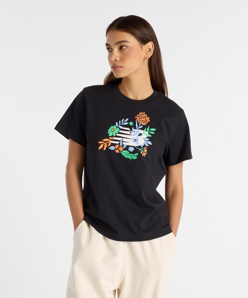 tシャツ 「NYBG」フラワースケッチTシャツ レディース New Balance tシャツ フラワー グラフィックショートスリーブT