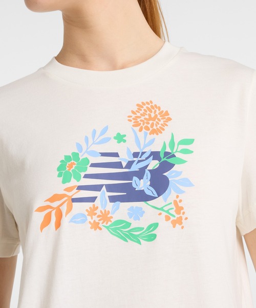 tシャツ 「NYBG」フラワースケッチTシャツ レディース New Balance tシャツ フラワー グラフィックショートスリーブT