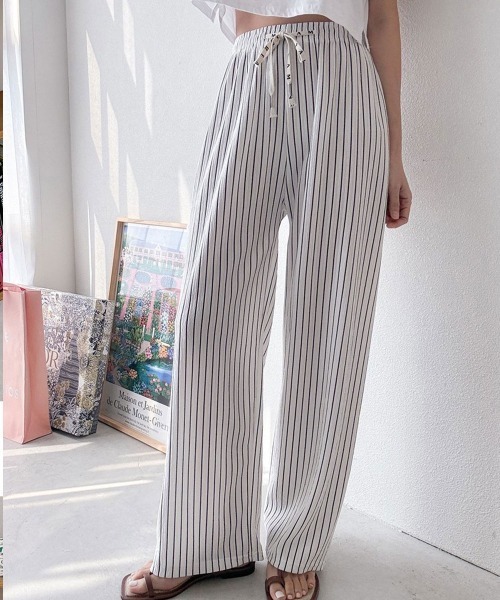 ワイドパンツ パンツ ストライプ レディース : ZOZOTOWN Yahoo!店