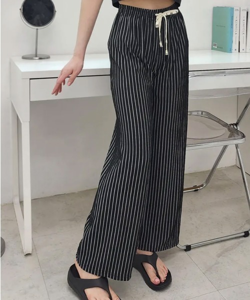 パンツ ストライプ ワイドパンツ レディース : ZOZOTOWN Yahoo!店