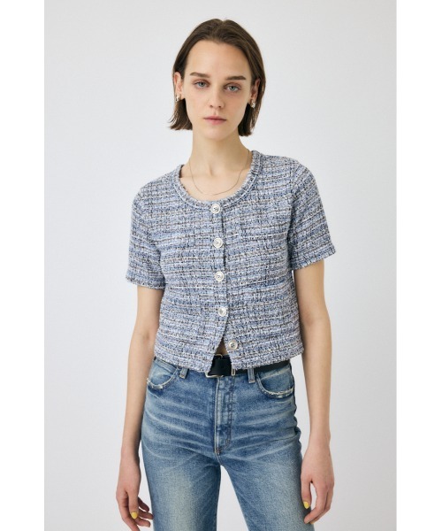 MOUSSY カーディガン TWEED LIKE トップス レディース