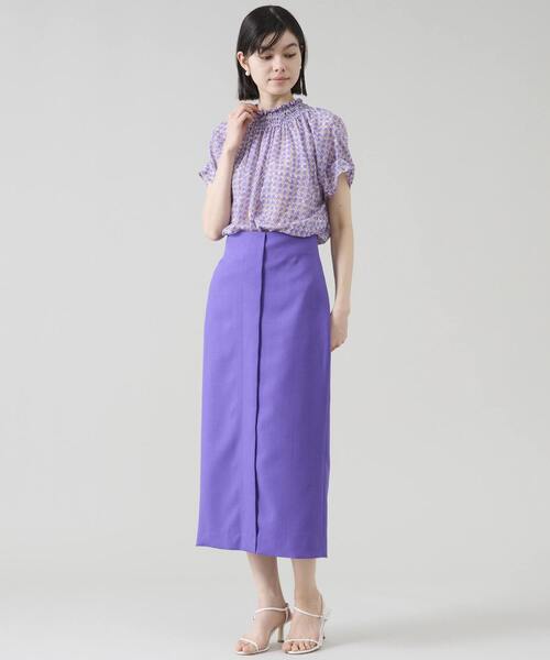 Tiara ブラウス シャツ サマークラシック千鳥プリント