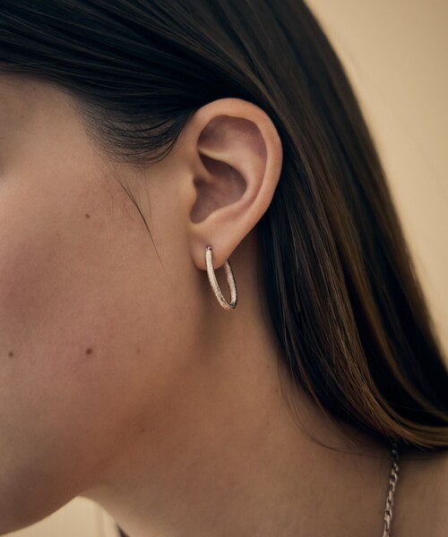 ete bijoux ピアス ミスト フープピアス オーバル レディース