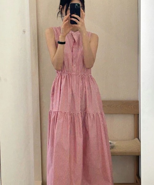 ワンピース バンドカラーノースリーブワンピース : ZOZOTOWN Yahoo!店