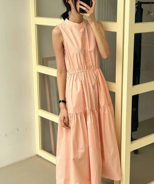 ワンピース バンドカラーノースリーブワンピース : ZOZOTOWN Yahoo!店