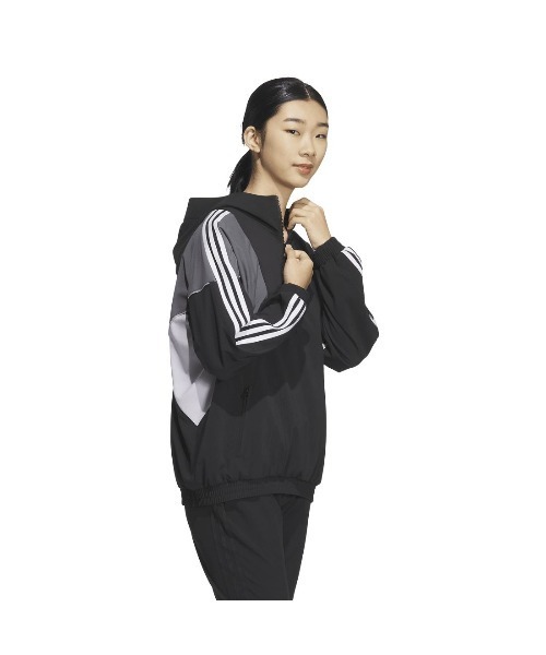adidas 【 スリーストライプス ターンダウンカラー ジャケット】 adidas コート アウター アディダス カラーブロック スリー