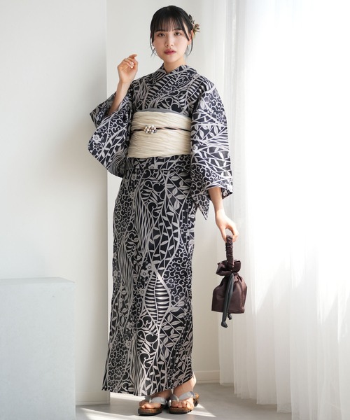 3点セット utatane ニコアンティークオリジナル 古典柄 モノトーン utatane 浴衣 選べる浴衣3点セット ニコアンティークオリジナル