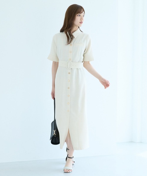 キンボタンIラインワンピース　Andemiu Andemiu ワンピース キンボタンIラインワンピース494095