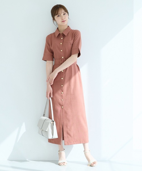 Andemiu ワンピース キンボタンIラインワンピース494095 : ZOZOTOWN