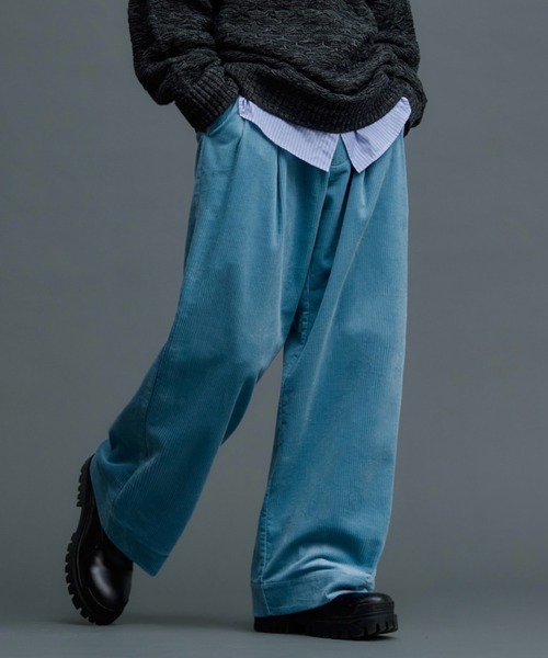 soerte コーデュロイパンツ 2 サックスブルー メンズ : ZOZOTOWN Yahoo