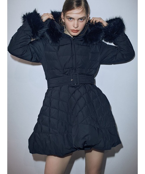 美品 エイミーイストワール リアルファーロングダウン 3way ファー 黒 eimy istoire - eimy istoire エイミーイストワールリアルファーロング