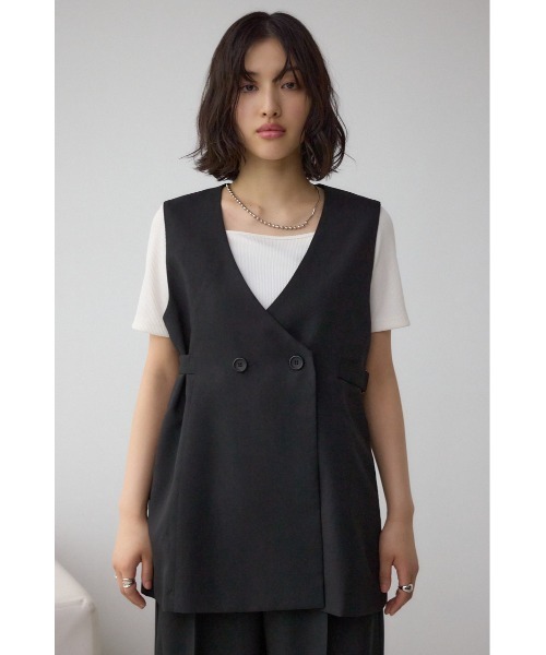 MOUSSY TAILORED SLEEVELESS ジャケット　ベスト　ジレ AZUL BY MOUSSY ベスト ジレ イージーケアリネンライクジレ
