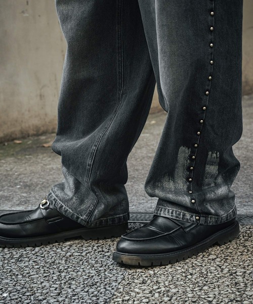 Subciety（サブサエティ） ジーンズ Studs denim pants メンズ