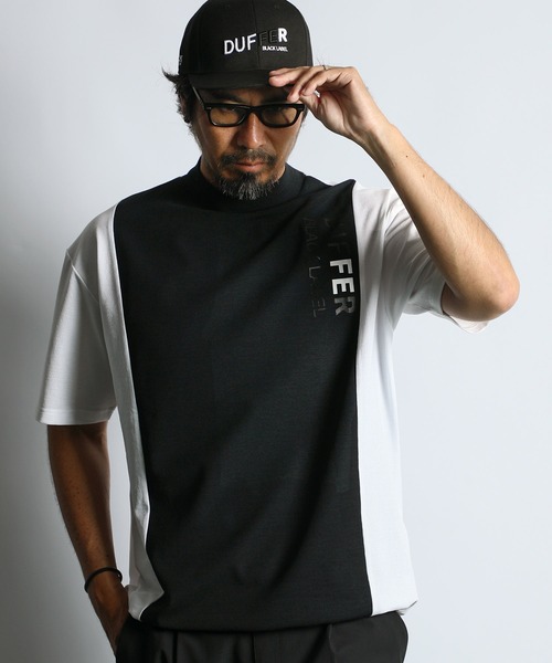 tシャツ 「BLACK LABEL」”A-PACK” MOCK NECK TEE：鹿の子/ドットメッシュ モックネックTEE メンズの画像