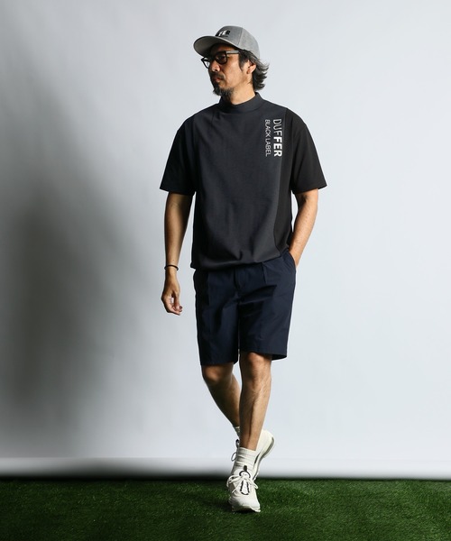 tシャツ 「BLACK LABEL」”A-PACK” MOCK NECK TEE：鹿の子/ドットメッシュ モックネックTEE メンズの画像