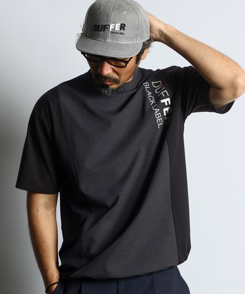 tシャツ 「BLACK LABEL」”A-PACK” MOCK NECK TEE：鹿の子/ドットメッシュ モックネックTEE メンズの画像