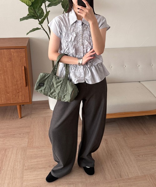 MUHET ブラウス シャツ gather design blouse / ギャザー