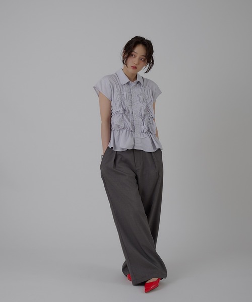 MUHET ブラウス シャツ gather design blouse / ギャザー