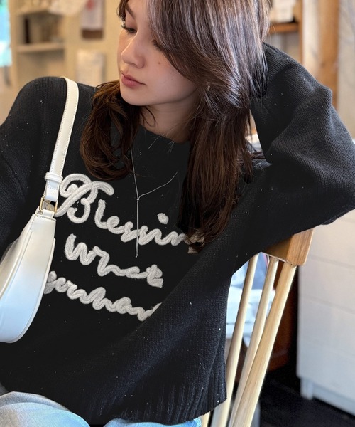 秋セーター♡美品 最高級ライン♡洗えるニットカットソー ロゴプレート付40 classicalelf（クラシカルエルフ） ニット セーター 「mily bilet