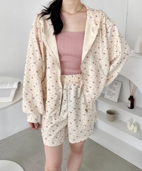 SOLLON.（ソルロン） セットアップ 「セットアップ」小花柄ワッフル