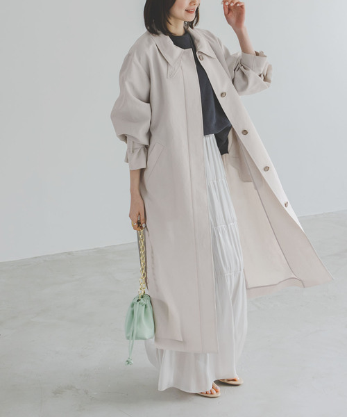 「NOBLE」 ステンカラーコート 36 ベージュ レディース_画像2