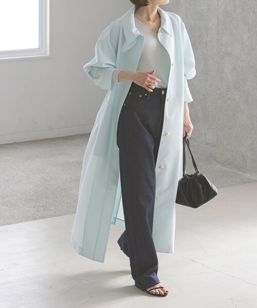 「NOBLE」 ステンカラーコート 36 ベージュ レディース_画像3