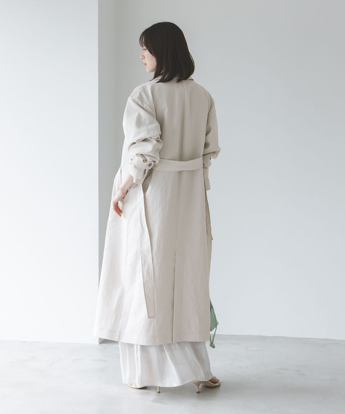 「NOBLE」 ステンカラーコート 36 ベージュ レディース_画像5