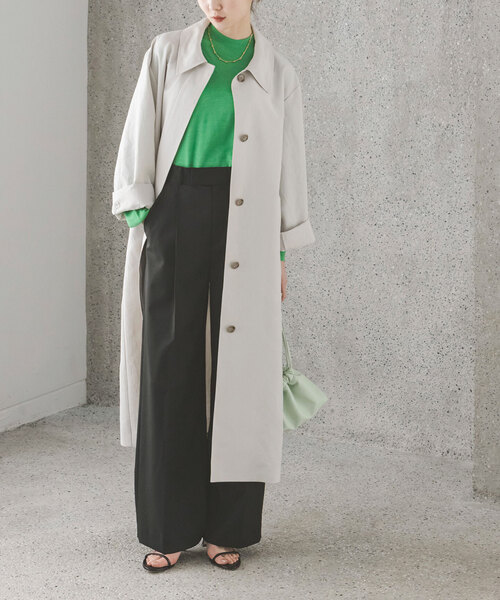 「NOBLE」 ステンカラーコート 36 ベージュ レディース_画像6
