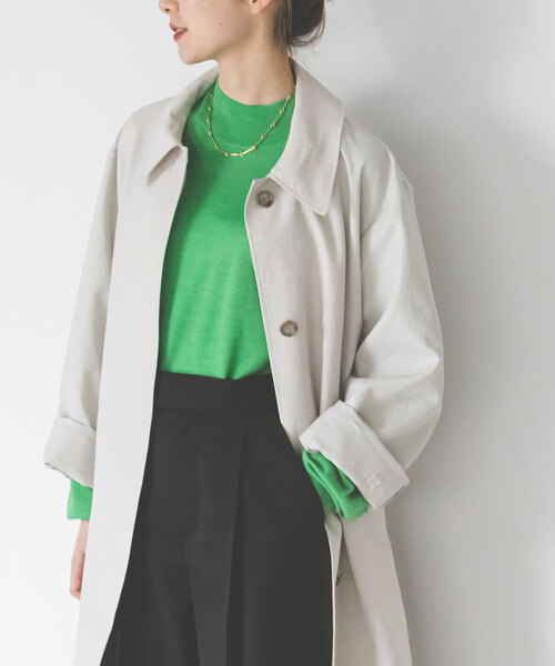 「NOBLE」 ステンカラーコート 36 ベージュ レディース_画像8