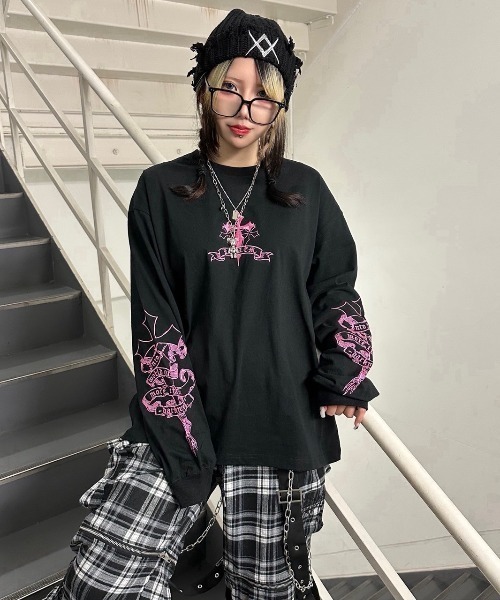 REFLEM tシャツ 「REFLEM/レフレム」クロス刺繍L/S Tee/ロング