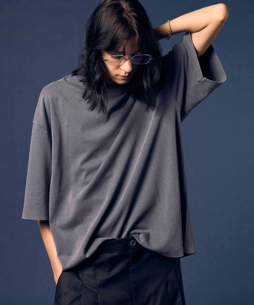 ロゴ ピグメント オーバー Tシャツ ブラック グレー メゾンスペシャル 黒 MAISON SPECIAL tシャツ 「UNISEX」「EX」Prime-Over Pigment