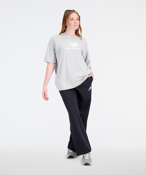 「New Balance」 半袖Tシャツ MEDIUM ライトグレー レディース