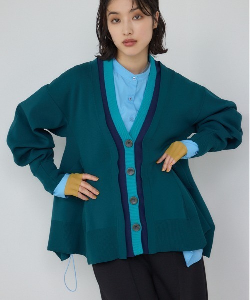 PLUS（AZUL BY MOUSSY） カーディガン 「PLUS」レイヤードペプラム