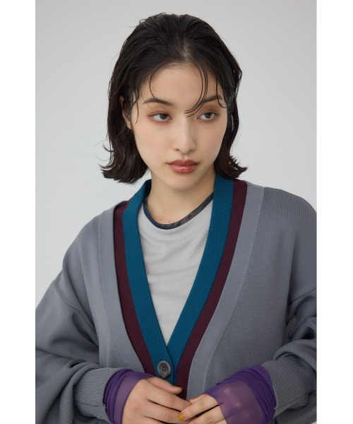 PLUS（AZUL BY MOUSSY） カーディガン 「PLUS」レイヤードペプラム