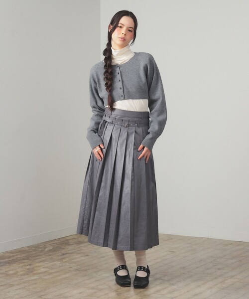 Ray BEAMS（レイ ビームス） スカート レザーライクプリーツ スカート