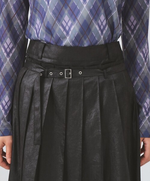 Ray BEAMS レザーライクプリーツ スカート 新品 Ray BEAMS（レイ ビームス） スカート レザーライクプリーツ スカート
