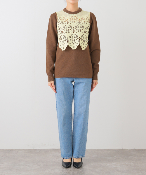 ニット セーター TOGA PULLA Lace knit pullover TP252-XN203：ニット レディース CITYSHOP ニット セーター TOGA PULLA Lace knit pullover TP252