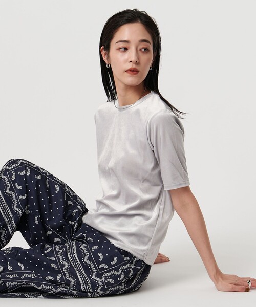 tシャツ ベロア Tシャツ ウォッシャブル レディース
