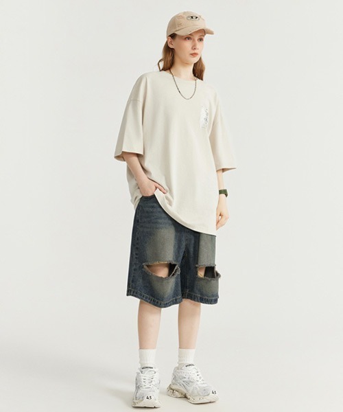 「Ressaca」 ダメージ加工デニムパンツ L インディゴブルー メンズ