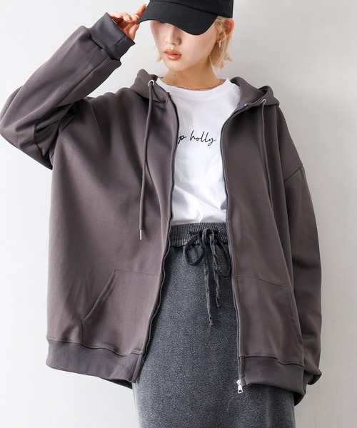 SpRay（スプレイ） パーカー オーバーサイズジップパーカー レディース