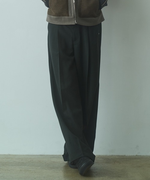 PHILTHEORY ワイドパンツ スラックス Double belt slacks / ダブル