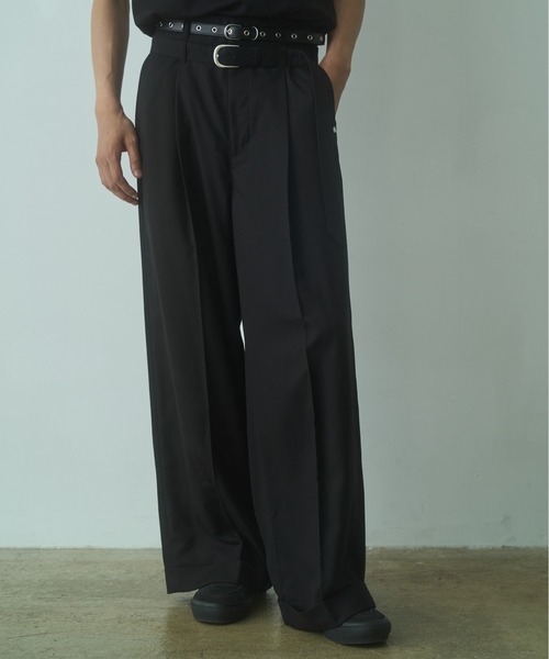 PHILTHEORY ワイドパンツ スラックス Double belt slacks / ダブル