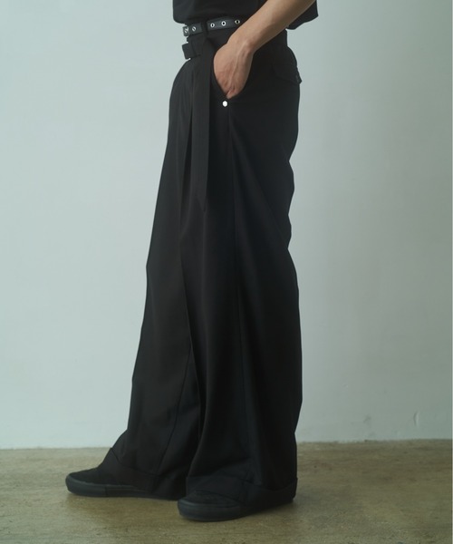 PHILTHEORY ワイドパンツ スラックス Double belt slacks / ダブル