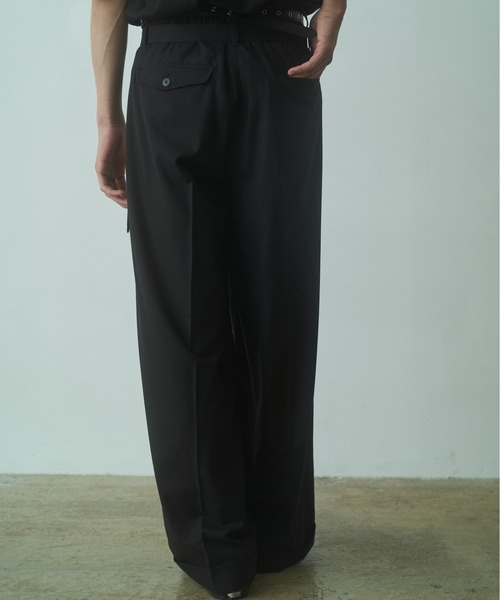 PHILTHEORY ワイドパンツ スラックス Double belt slacks / ダブル