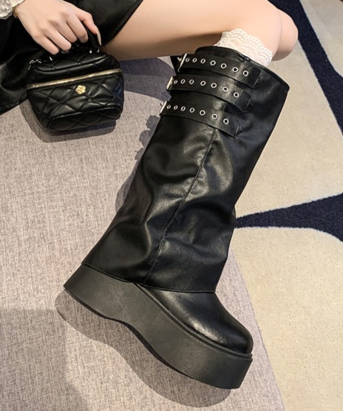 Lace Ladies（レースレディース） ブーツ ハトメ ベルト カバー ロング