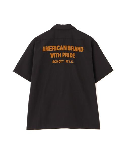 Schott N.Y.C（ショット） 「schott」 半袖シャツ M ブラック メンズ