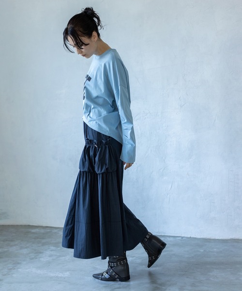 オズモーシス（OSMOSIS）/ギャザーポケットフレアースカート OSMOSIS（オズモーシス） スカート ギャザーポケットフレアースカート
