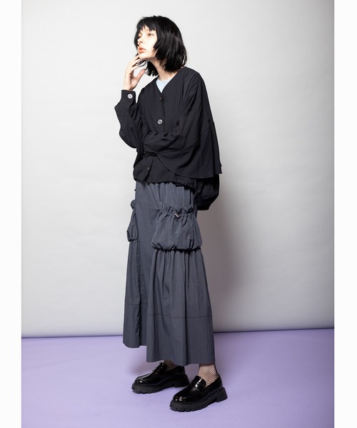 G.Boratto様　オズモーシス　プリントギャザースカートとパンツ 洗える】Ratti コラージュプリント ギャザースカート