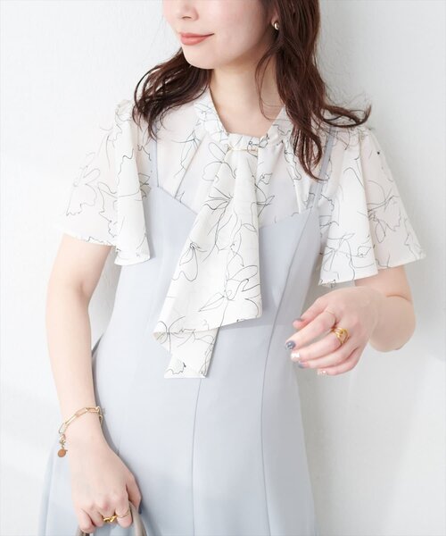 「natural couture」 半袖ブラウス FREE ブルー レディース_画像4