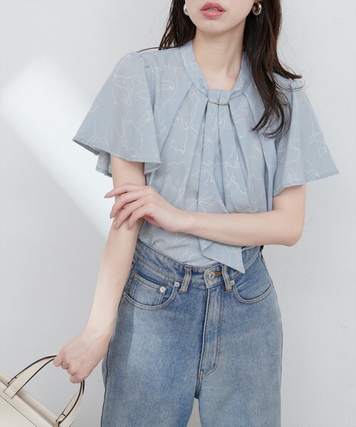 「natural couture」 半袖ブラウス FREE ブルー レディース_画像7
